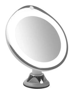 10x Magnifying Makeup LED Mirror in White