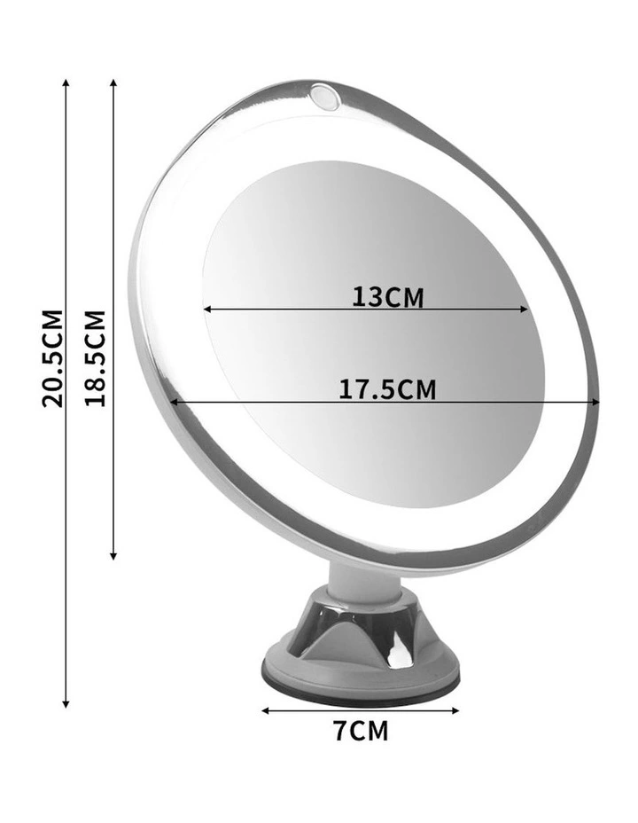 10x Magnifying Makeup LED Mirror in White image 3