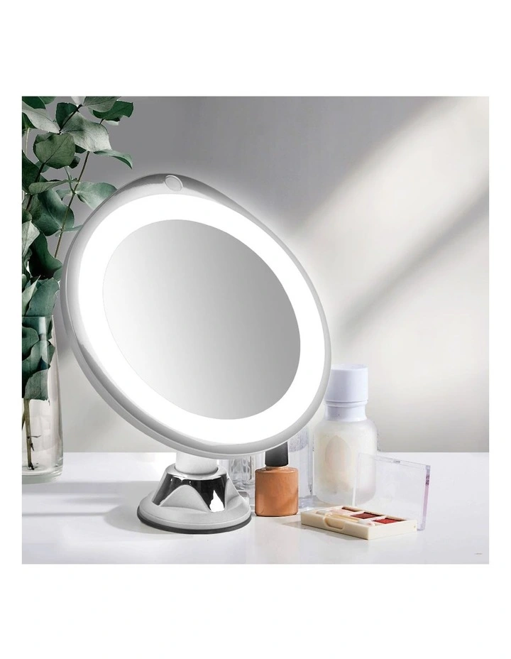 10x Magnifying Makeup LED Mirror in White image 7