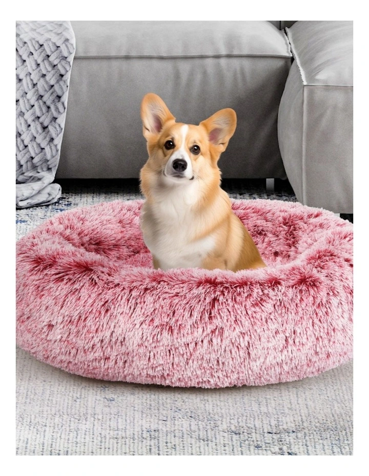 Cat Dog Donut Nest Calming Mattress XL Pet Bed in Pink image 2