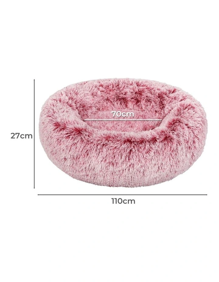 Cat Dog Donut Nest Calming Mattress XL Pet Bed in Pink image 3