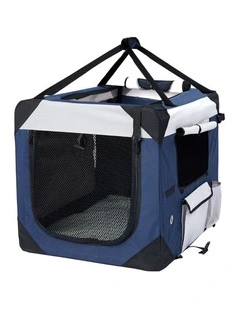 Outdoor Portable Soft Kennel Pet Carrier Bag Medium in Blue