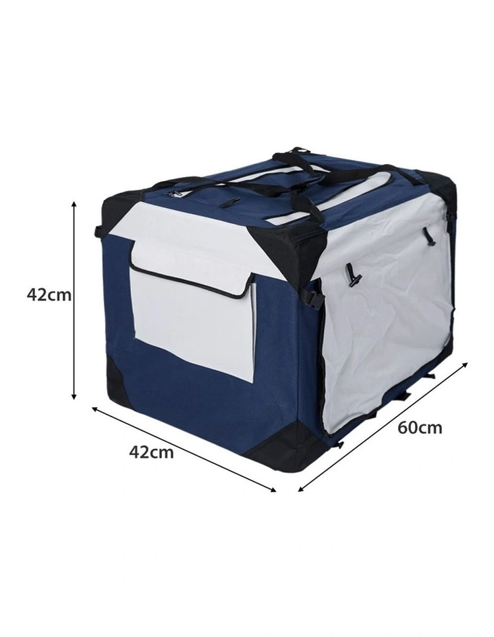 Outdoor Portable Soft Kennel Pet Carrier Bag Medium in Blue image 3