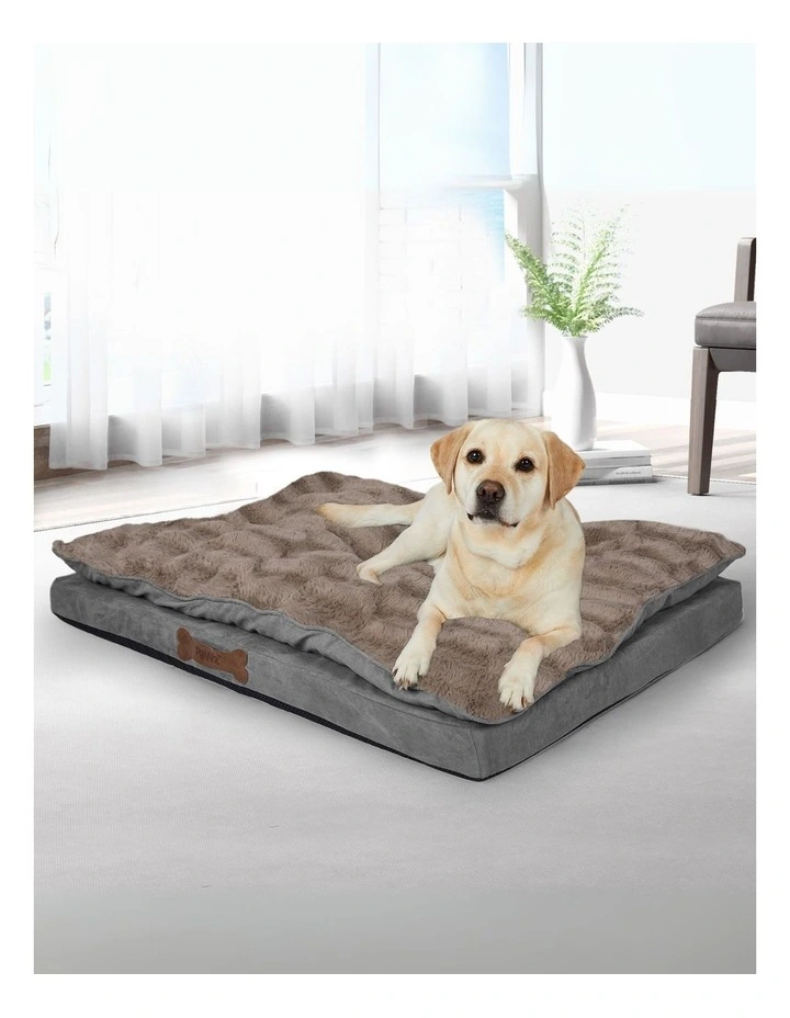 PaWz 75x50x15.6cm Dog Calming Bed In Brown image 2