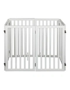 Wooden Pet Gate Dog in White