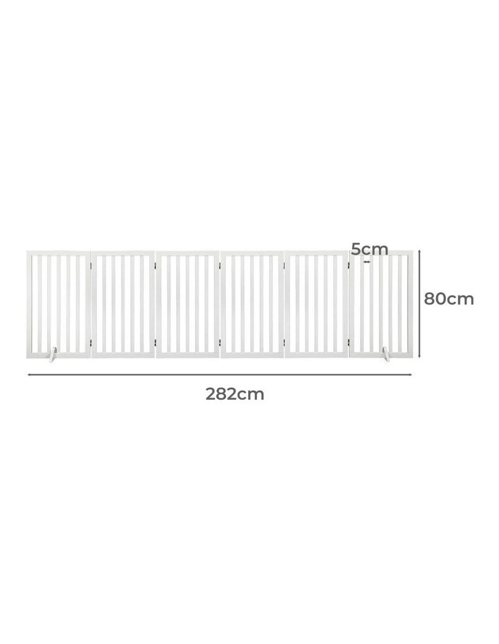 Wooden Pet Gate Dog in White image 3