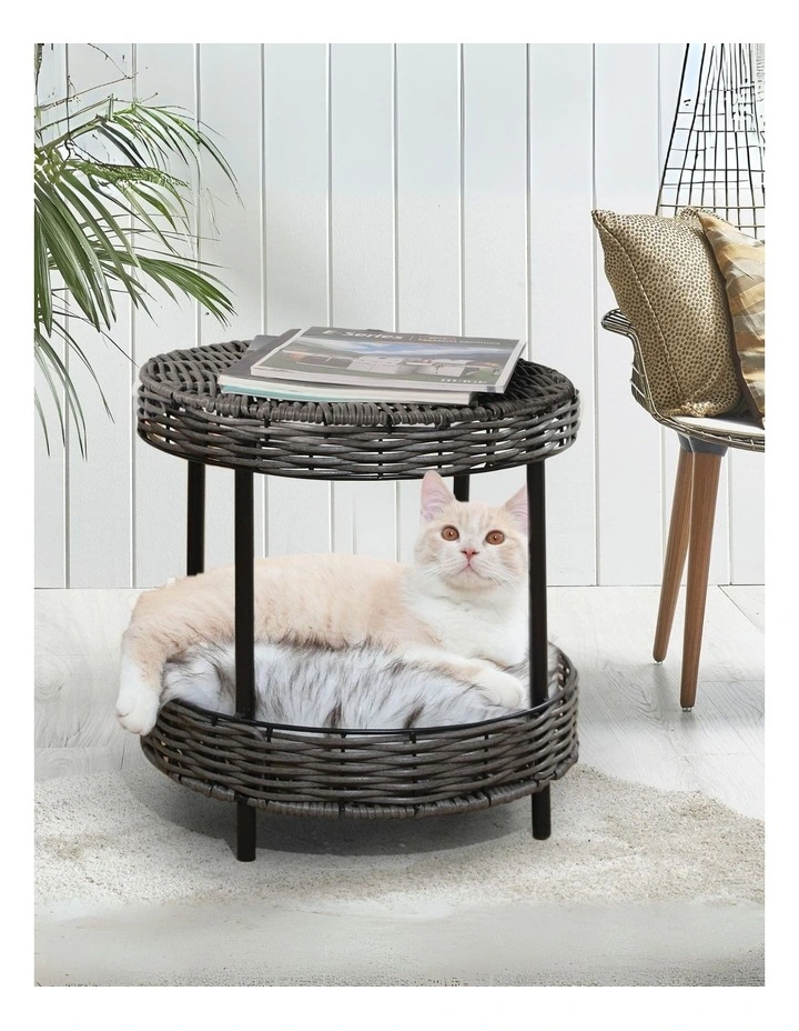 Rattan Pet Bed in Black image 2