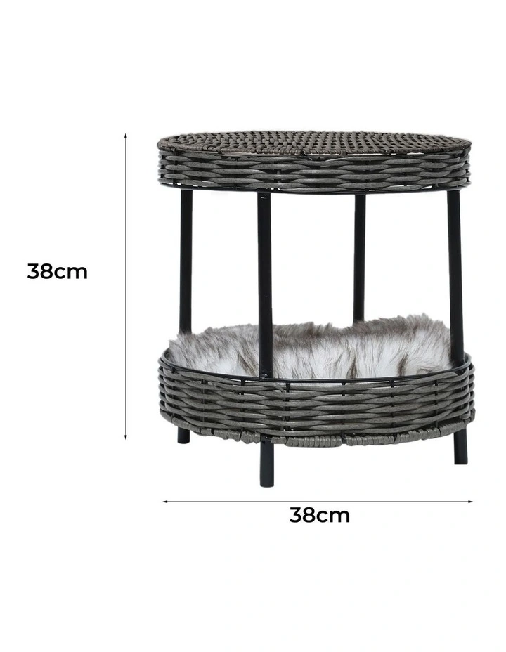 Rattan Pet Bed in Black image 3