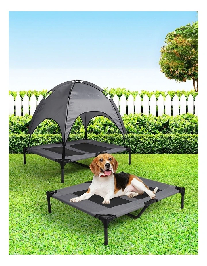 PaWz 91x76x90cm Pet Trampoline Bed In Grey image 2