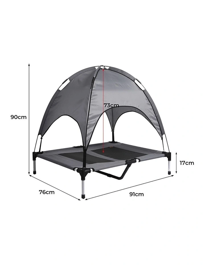 PaWz 91x76x90cm Pet Trampoline Bed In Grey image 3