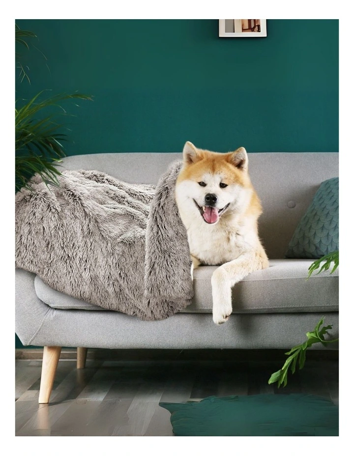 Soft Plush Dog Blanket Large in Brown image 2
