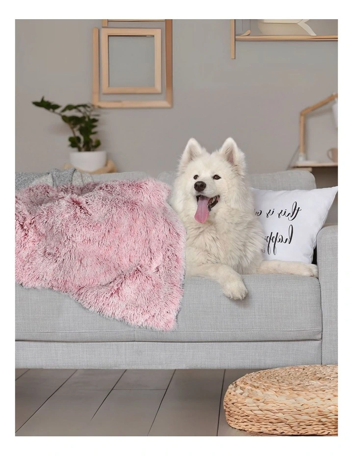 Soft Plush Dog Blanket Large in Pink image 2