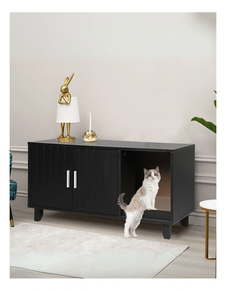 Cat Litter Cabinet Box in Black image 2