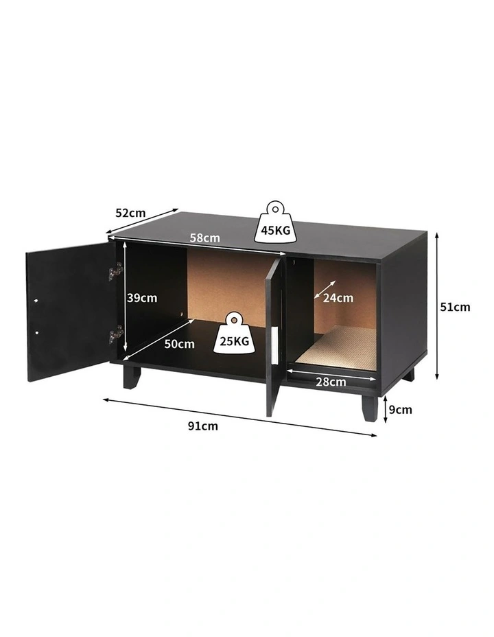 Cat Litter Cabinet Box in Black image 3