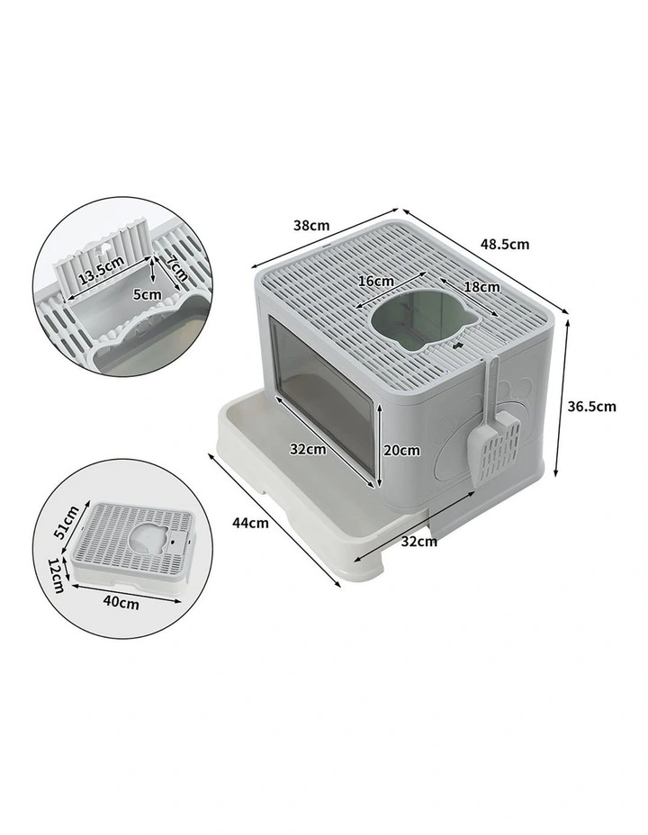 Foldable Cat Litter Box in Grey image 3