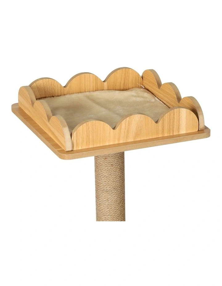 Cat Wood Scratching Tree Tower 130cm in Multi image 4