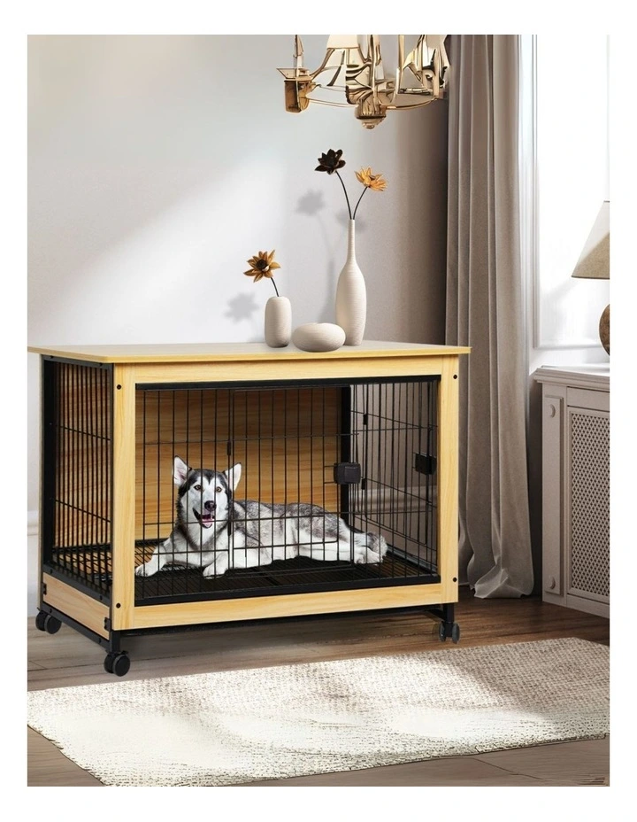 Wooden Wire Dog Kennel XXL in Multi image 7