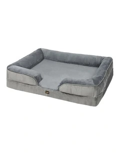 Washable Removable Orthopedic L Pet Sofa Bed Cushion in Grey