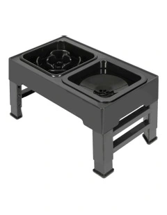 Elevated Pet Feeder Food Water Bowl in Black