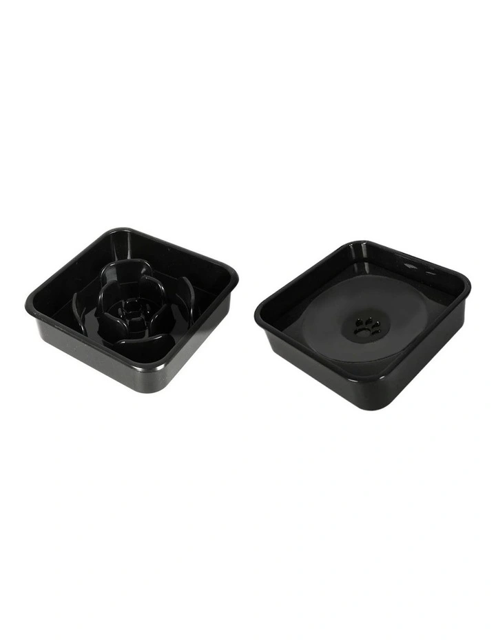 Elevated Pet Feeder Food Water Bowl in Black image 4