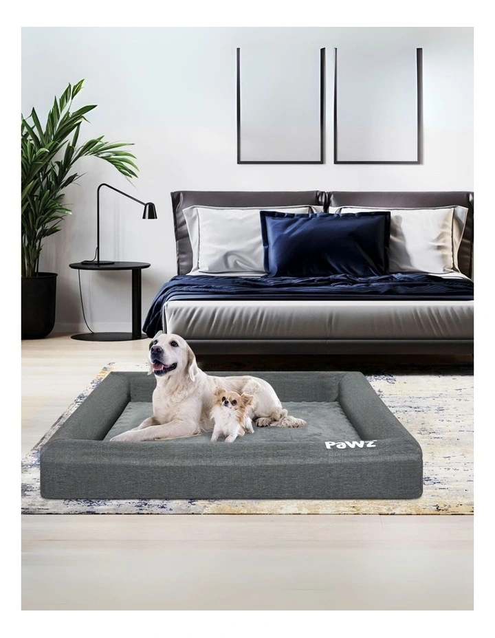Calming Memory Foam Pet Sofa Bed XXL in Grey image 2