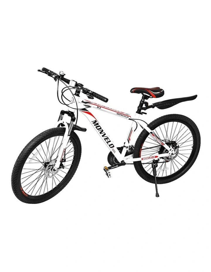 21 Speed Front Suspension Carbon Steel Mountain Bike in White image 1
