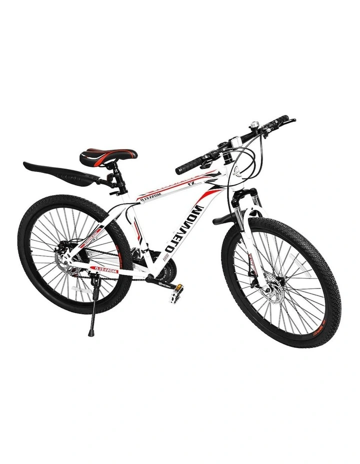 21 Speed Front Suspension Carbon Steel Mountain Bike in White image 2