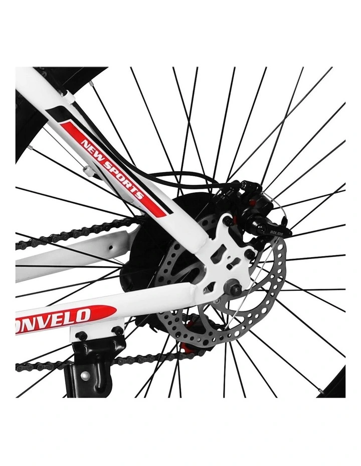 21 Speed Front Suspension Carbon Steel Mountain Bike in White image 4