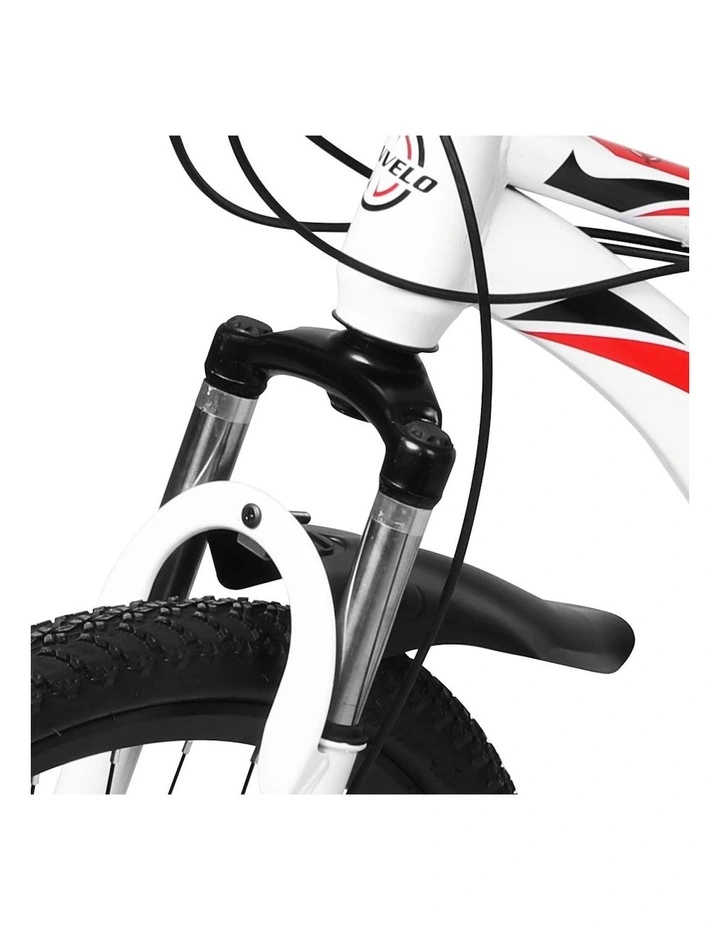 21 Speed Front Suspension Carbon Steel Mountain Bike in White image 6