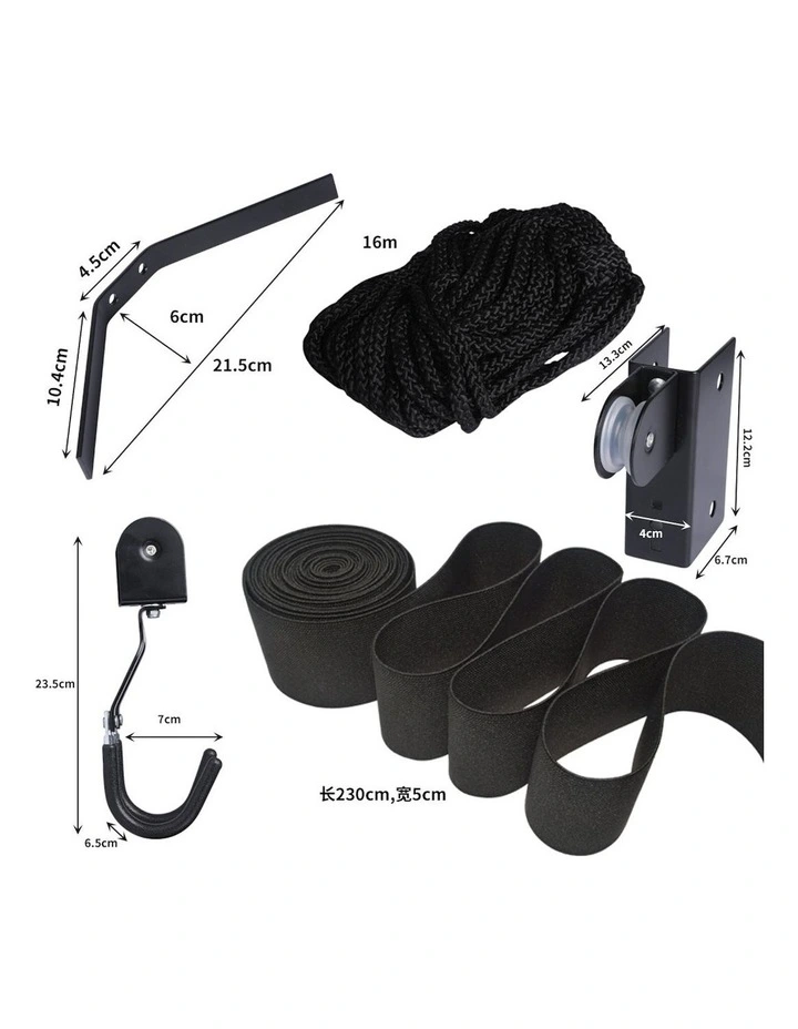 Kayak Hoist Pulley 54kg Bike Holder Lift Garage Ceiling Storage Rack in Black image 3