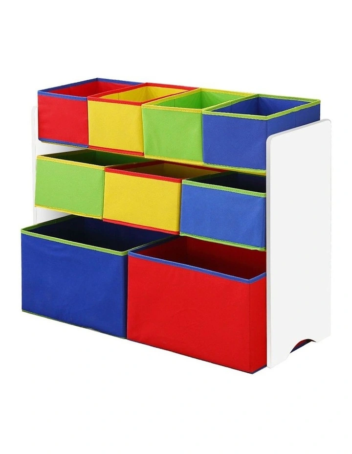 3 Tier 9 Bins Storage Toy Box in White image 1