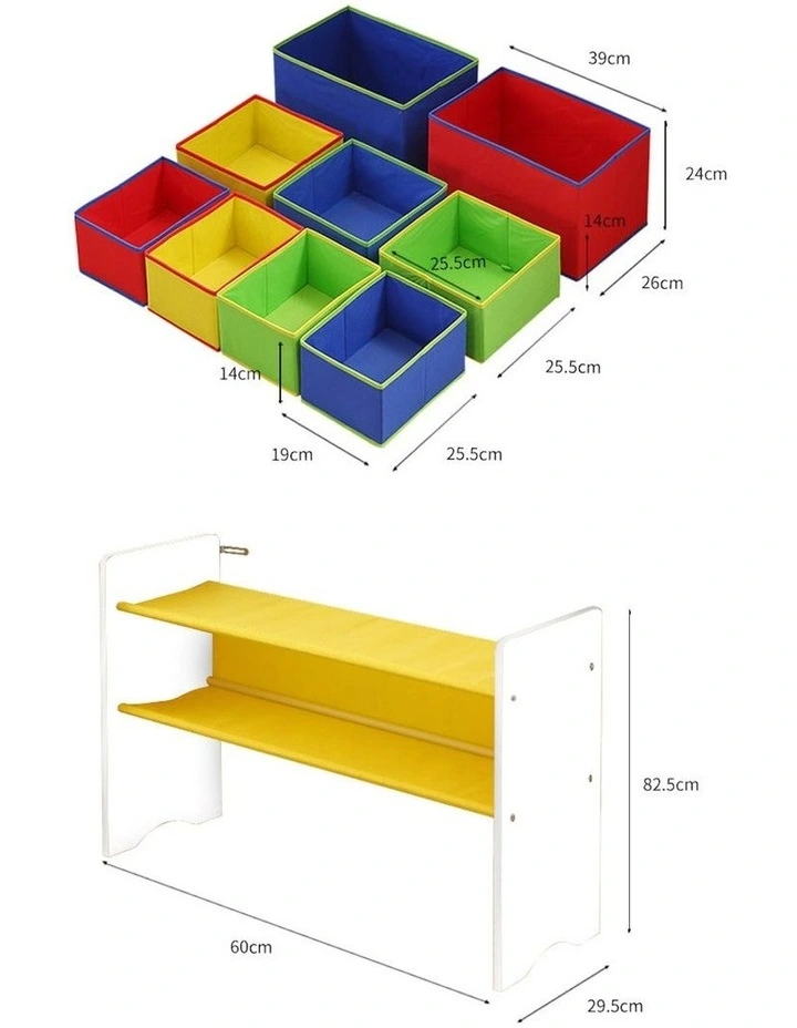3 Tier 9 Bins Storage Toy Box in White image 3