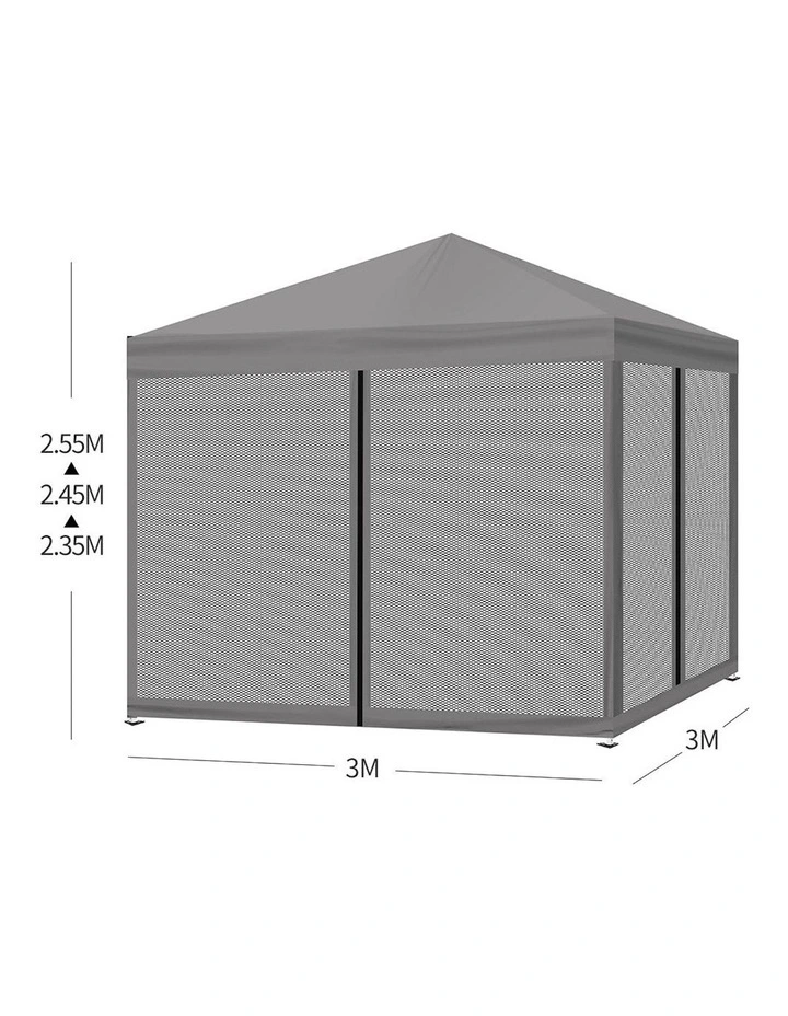 Gazebo Pop Up Marquee Wedding Tent 3x3m in Grey image 3