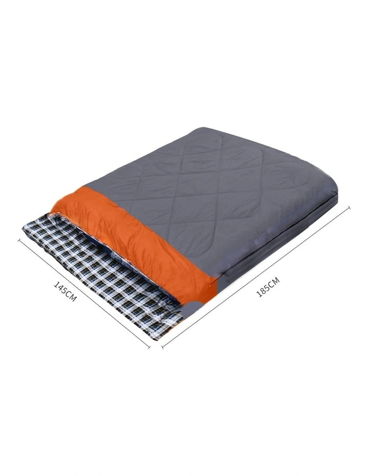 Outdoor Camping -10Thermal Double Sleeping Bag in Grey image 3