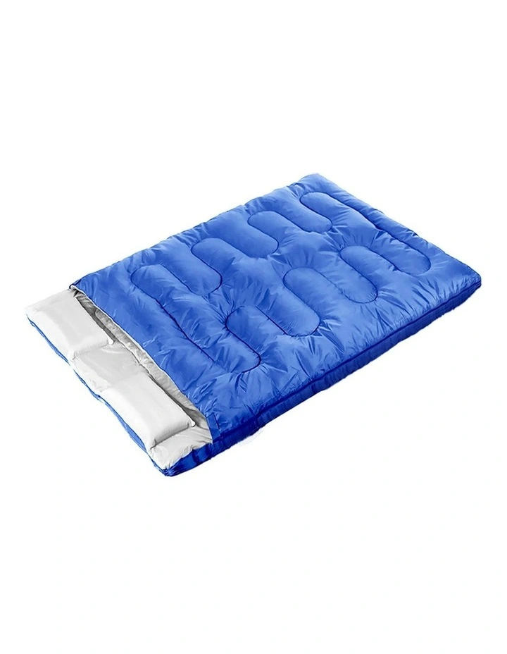 Outdoor Camping 0-18 Thermal Double Sleeping Bag in Blue image 1