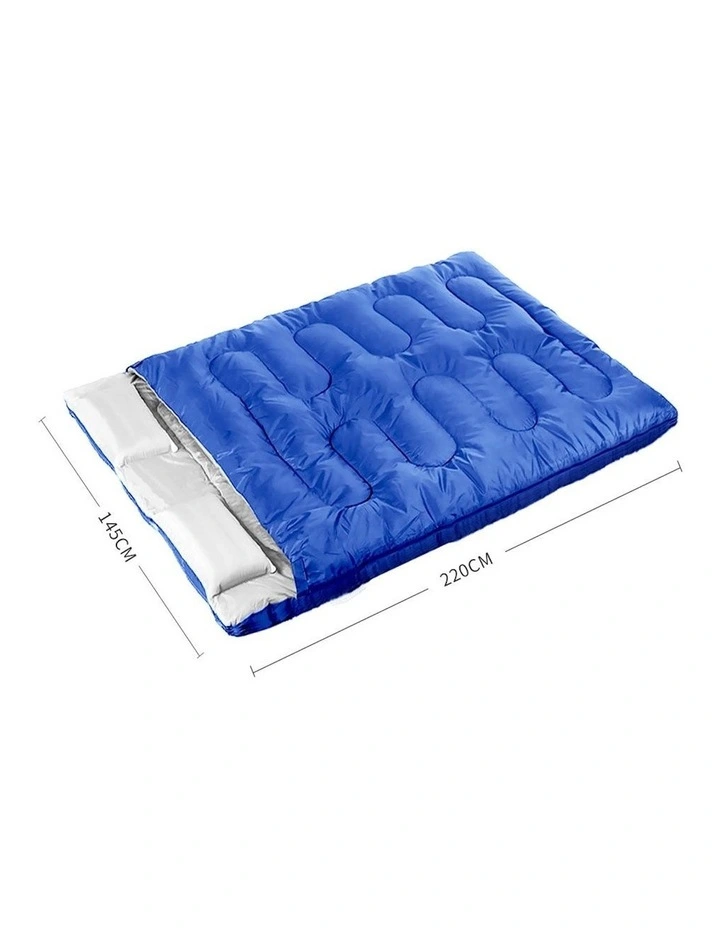 Outdoor Camping 0-18 Thermal Double Sleeping Bag in Blue image 3
