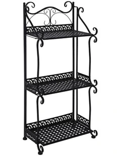 3 Tiers Metal Plant Stand in Black