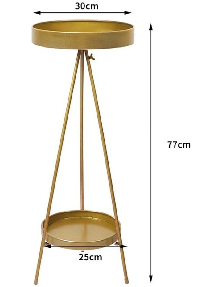 2 Tiers Outdoor Plant Stand in Gold image 3