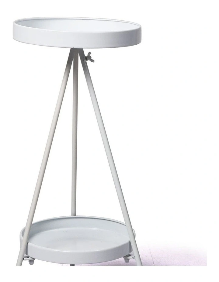 2 Tier Outdoor Indoor Plant Stand in White image 4