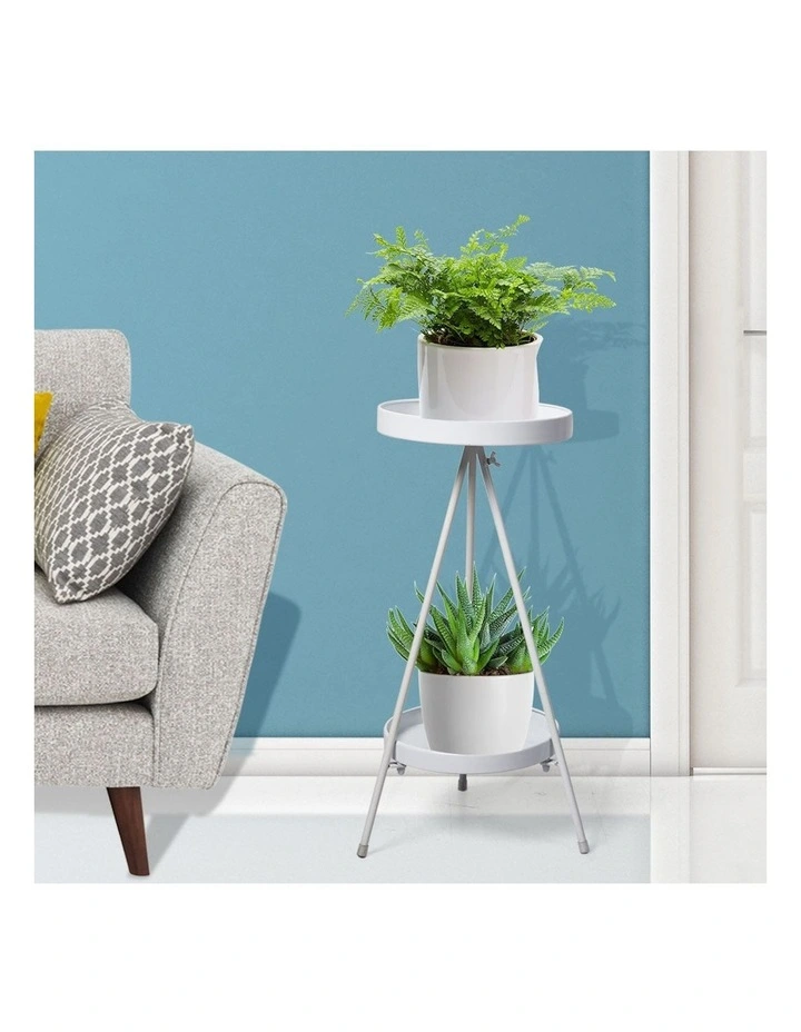2 Tier Outdoor Indoor Plant Stand in White image 7