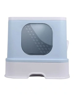 Litter Box Fully Enclosed Kitty Toilet in Blue