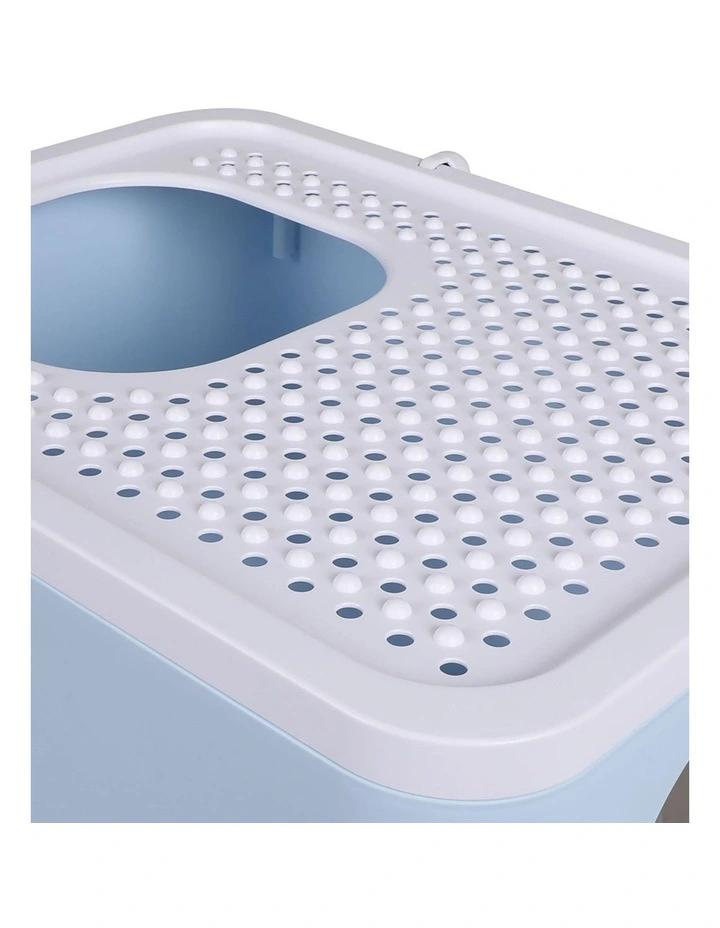Litter Box Fully Enclosed Kitty Toilet in Blue image 4