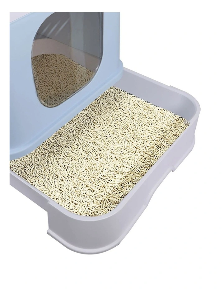 Litter Box Fully Enclosed Kitty Toilet in Blue image 6