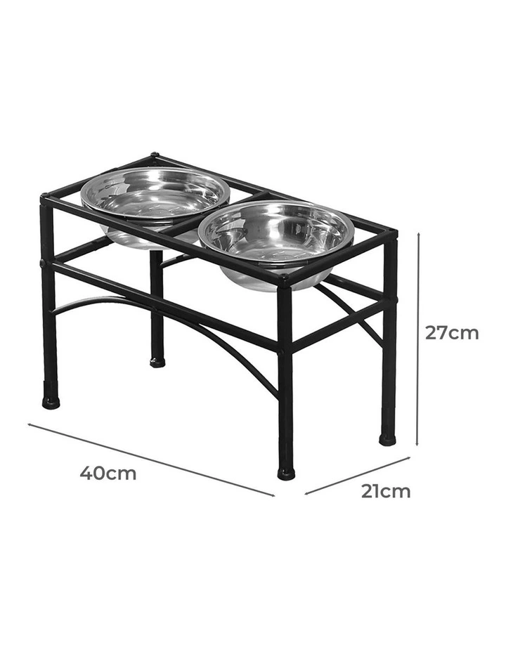 Dual Elevated Raised Stainless Steel Pet Food Water Bowl Stand image 3