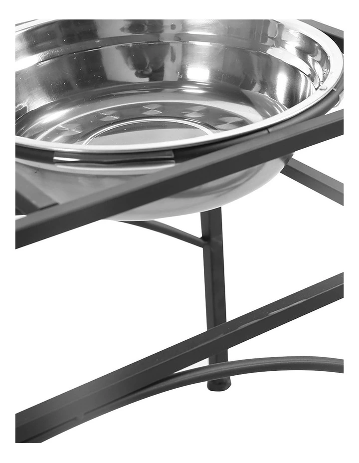 Dual Elevated Raised Stainless Steel Pet Food Water Bowl Stand image 4