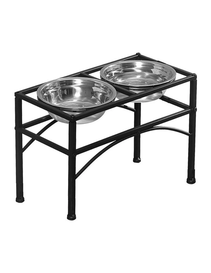 Dual Elevated Raised Stainless Steel Pet Food Water Bowl Stand image 7