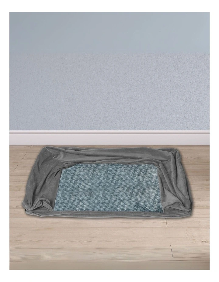 Soft Warm Plush Velvet Pet Bed Cover M in Grey image 2