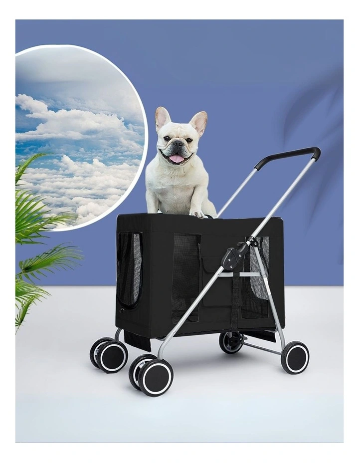 Foldable Pet Stroller in Black image 7