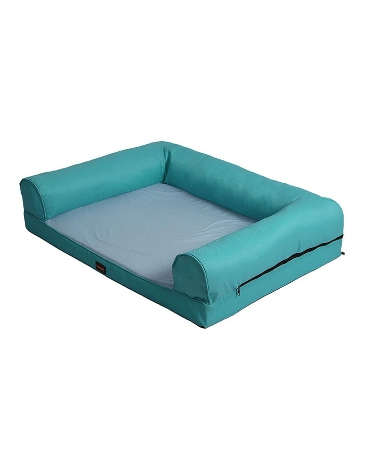 Insect Prevention Non-toxic Bolster Pet Cooling Bed M in Green image 1