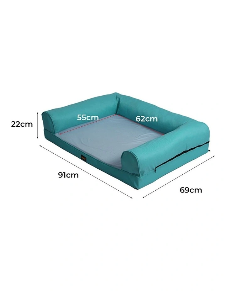 Insect Prevention Non-toxic Bolster Pet Cooling Bed M in Green image 3